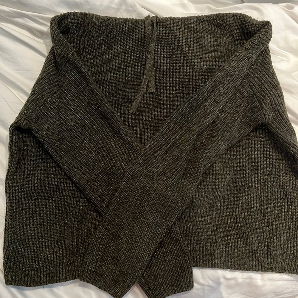 Banana Republic green knit hoodie sweatshirt